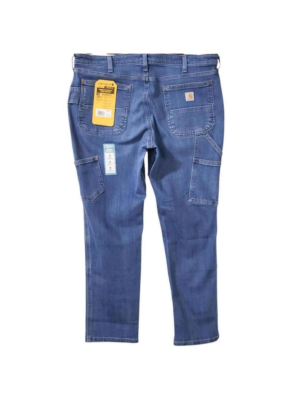 Carhartt Rugged Flex Double Knee Jeans Women Size 16 Short Blue NEW BD5110-W